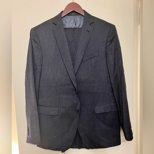 John Varvatos Two Button Solid Wool Blend Suit
